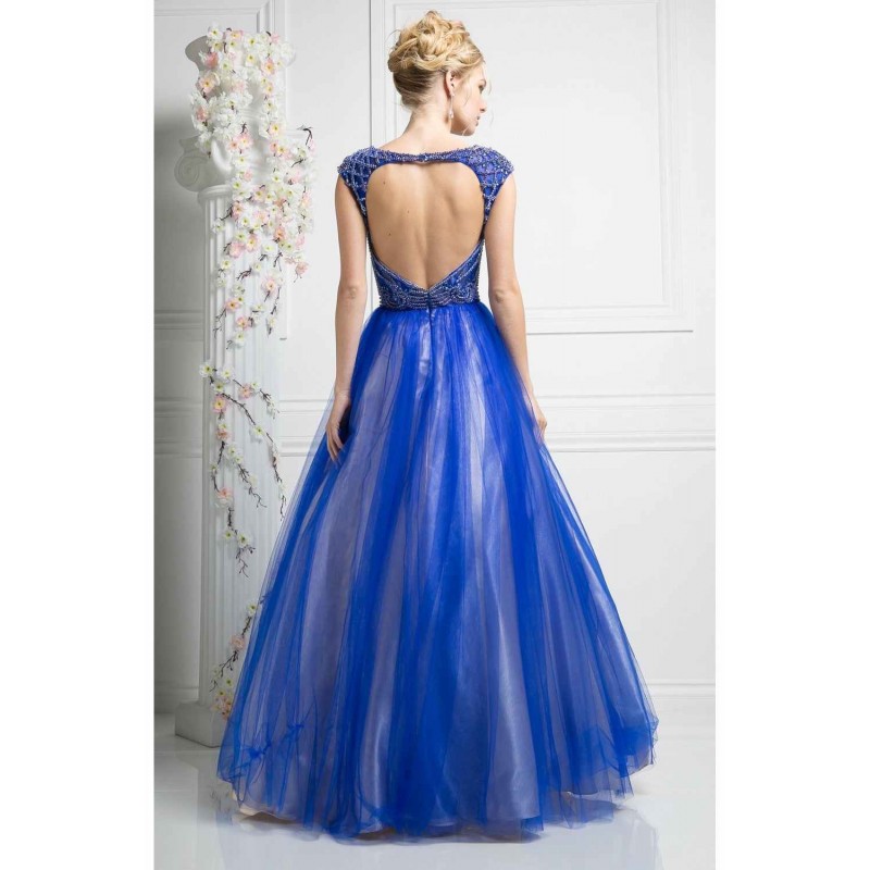 Beaded Bodice Tulle Ball Gown by Cinderella Divine -S5239