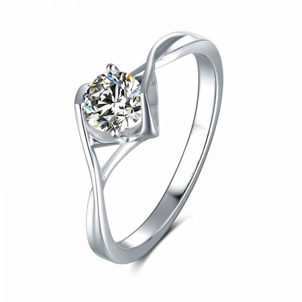 Exquisite Round Cut 925 Silver Engagement Rings
