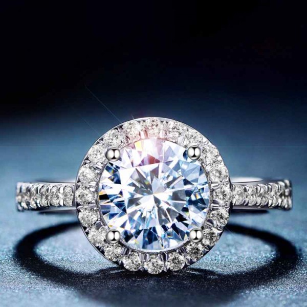 Exquisite Round Cut 925 Silver Engagement Rings