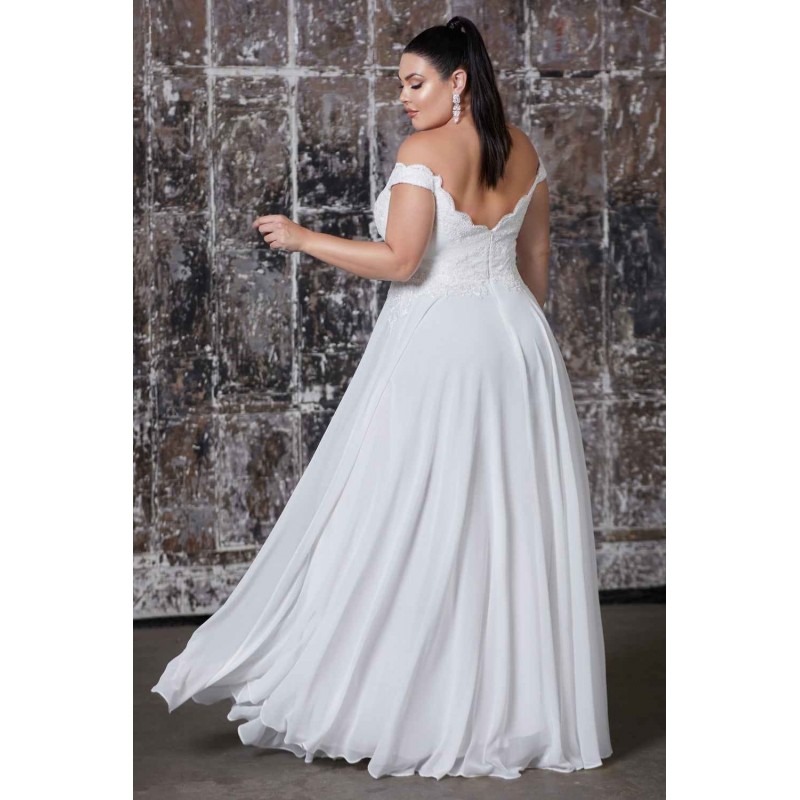 Off The Shoulder Bridal Gown By Cinderella Divine -7258W