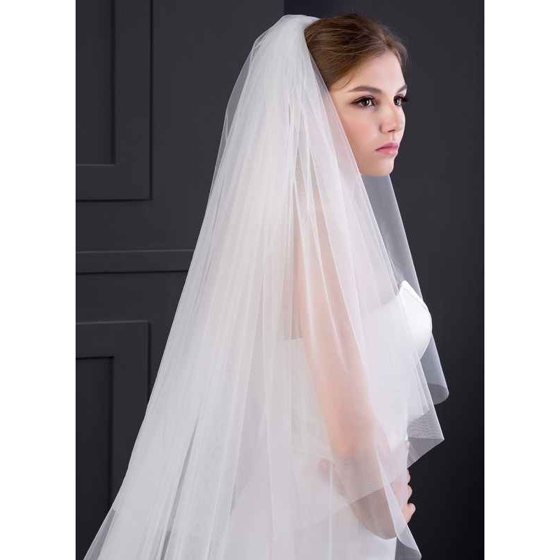Two-tier Cut Edge Cathedral Bridal Veils