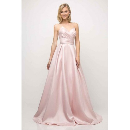 Strapless Ball Gown With Pointed Sweetheart And Pleated Bodice by Cinderella Divine -UE008
