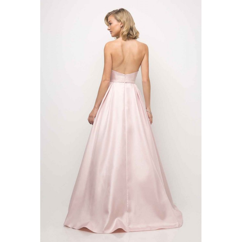 Strapless Ball Gown With Pointed Sweetheart And Pleated Bodice by Cinderella Divine -UE008