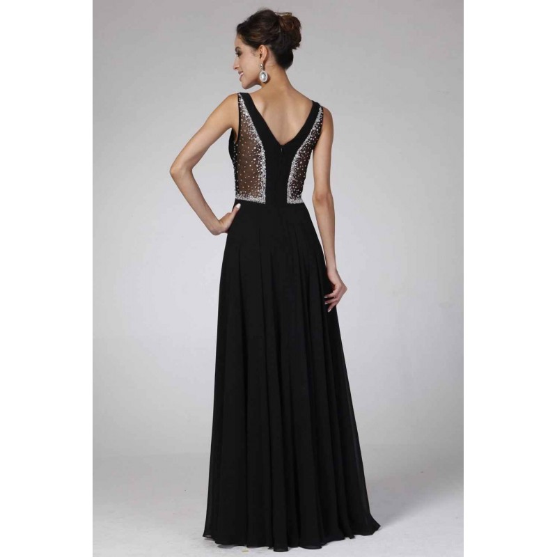 Beaded Sateen Sheath Dress by Cinderella Divine -JC4090