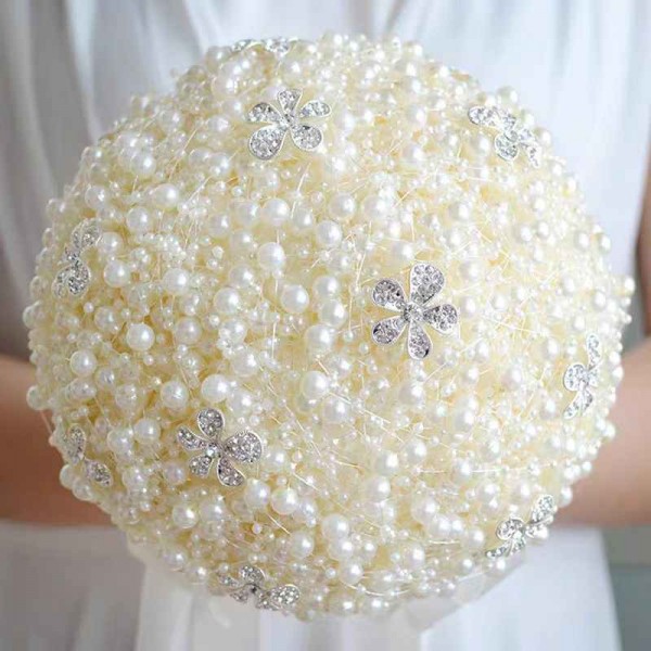 Classic Hand-tied Acrylic/Rhinestone/Imitation Pearl Bridal Bouquets (Sold in a single piece) - Bridal Bouquets