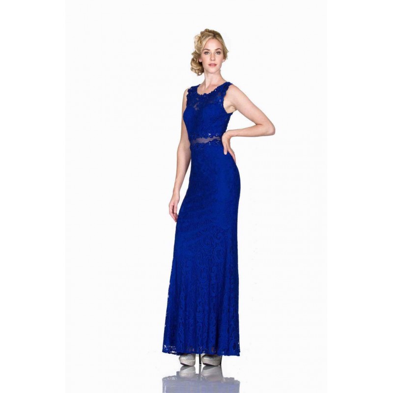 Beaded Lace Sheath Dress by Cinderella Divine -CF067L