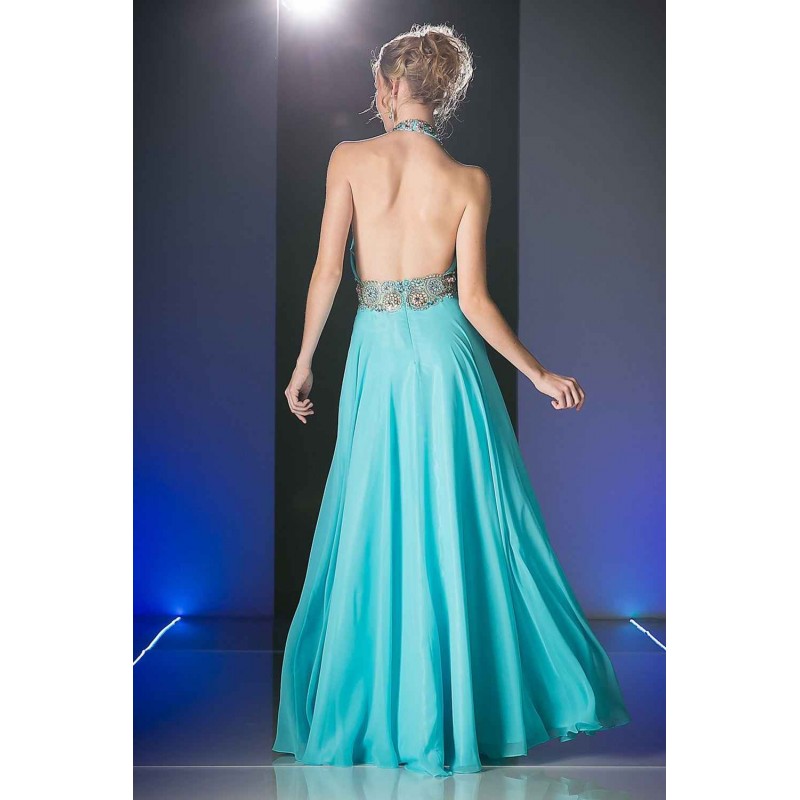 Beaded Chiffon A - Line Dress by Cinderella Divine -PC905
