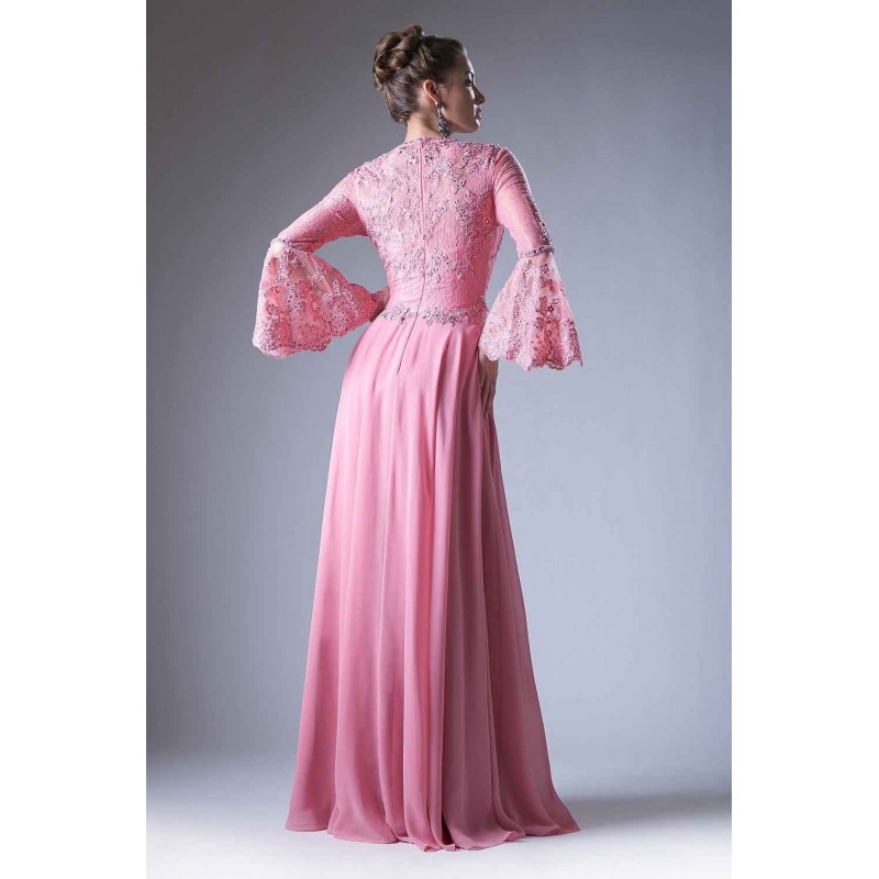Lace Chiffon Empire Waist Dress by Cinderella Divine -CR774