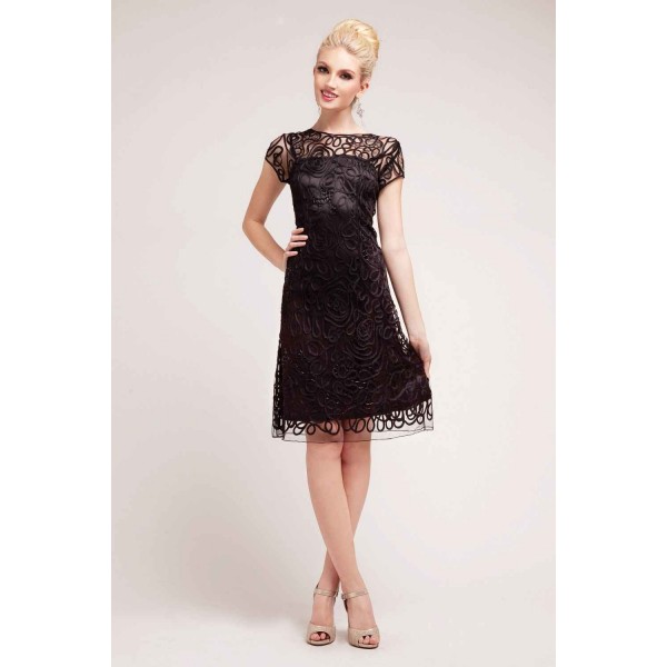 Short Lace Dress With Short Sleeves by Cinderella Divine -1921