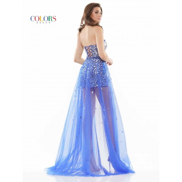 Colors Prom Short Romper Tulle Skirt Overlay 2445