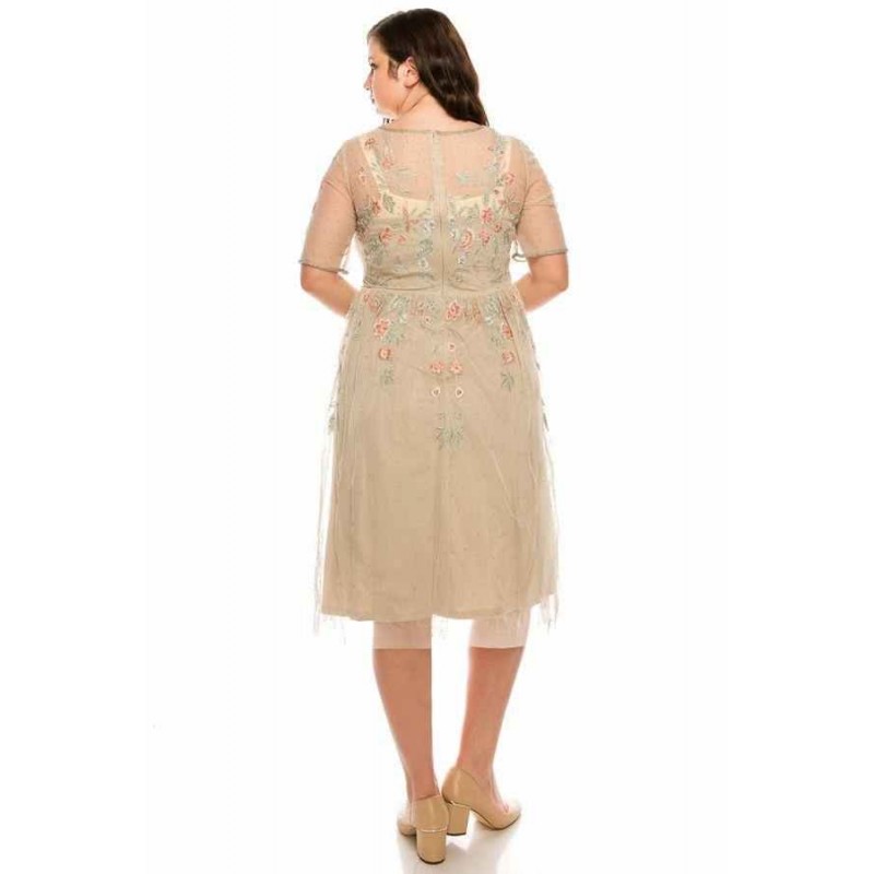 Adrianna Papell Short Floral Beaded Dress AP1E205374