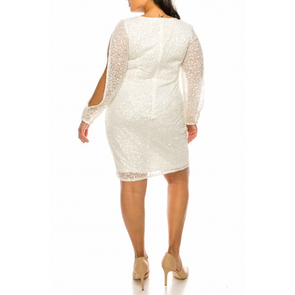 Adrianna Papell Long Sleeve Short Dress AP1E205522
