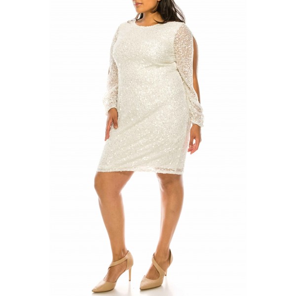 Adrianna Papell Long Sleeve Short Dress AP1E205522