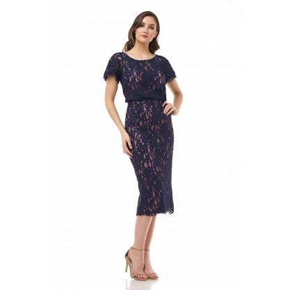 JS Collections Short Lace Midi Sheath Dress 866800