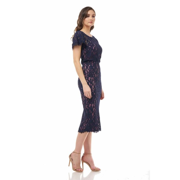 JS Collections Short Lace Midi Sheath Dress 866800