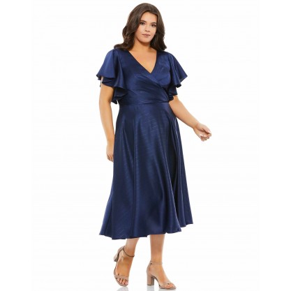 Mac Duggal Plus Size Short Metallic Dress 49500